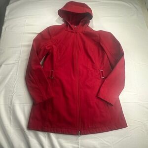 Free Tech Womens Red Softshell Hooded Jacket Fleece Lined Parka TL34306Y M 8-10